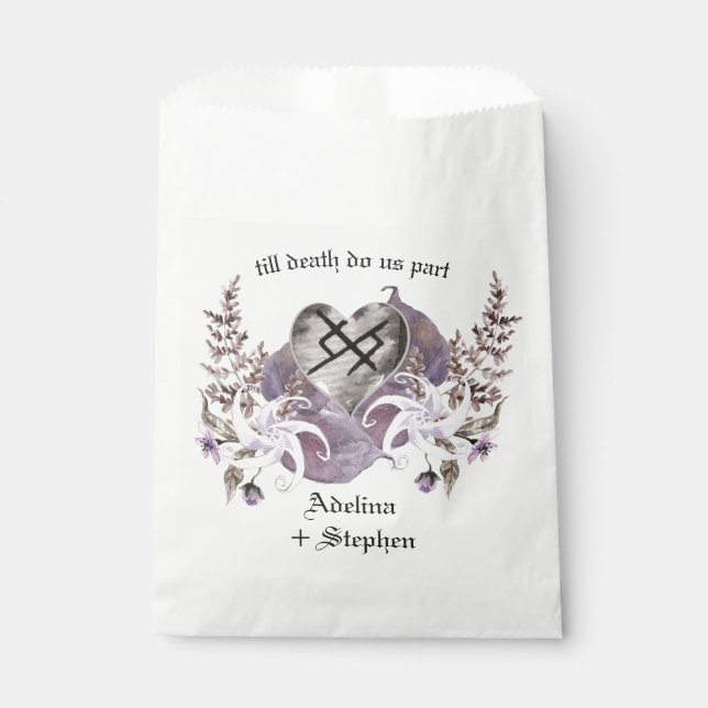 Boho Wildflower Viking Love Gothic Wedding Favours Favour Bags (Front)