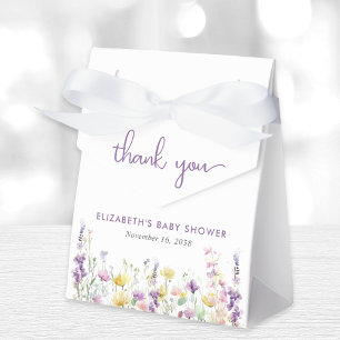 Boho Wildflower Watercolor Baby Girl Shower Favour Box