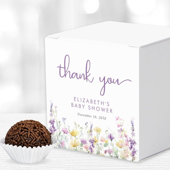 Boho Wildflower Watercolor Baby Girl Shower Favour Box (Creator Uploaded)