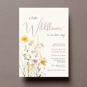 Boho Wildflower Watercolor Baby Shower Invitation