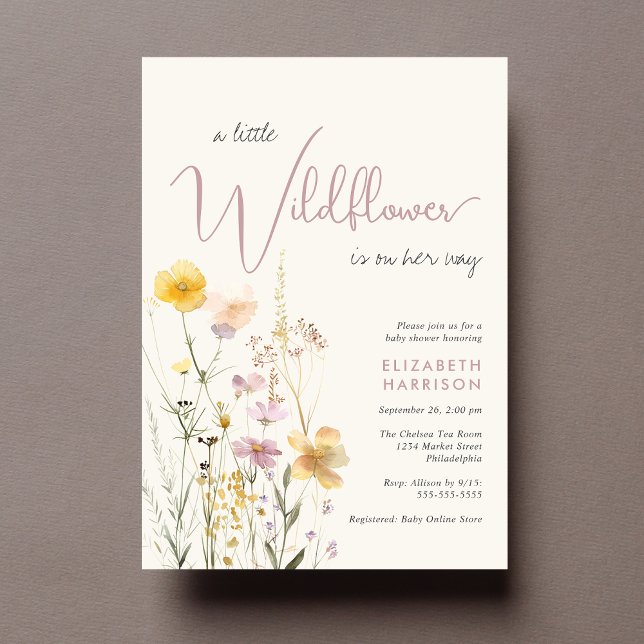 Boho Wildflower Watercolor Baby Shower Invitation (Creator Uploaded)