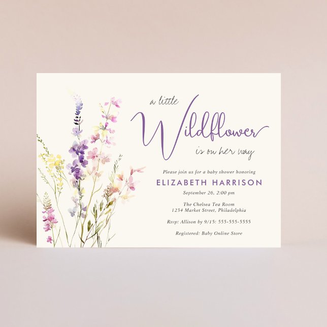 Boho Wildflower Watercolor Baby Shower Invitation (Creator Uploaded)
