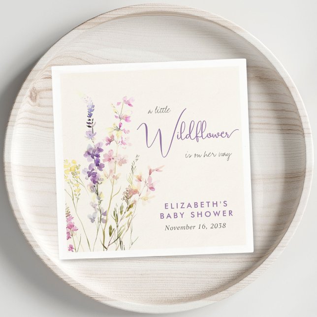 Boho Wildflower Watercolor Baby Shower Napkins (Boho Wildflower Watercolor Baby Shower Napkins)