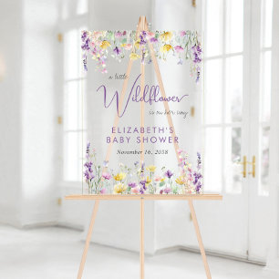 Boho Wildflower Watercolor Baby Shower Welcome Acrylic Sign
