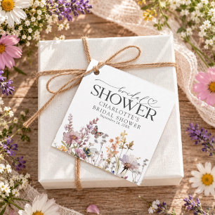 Boho Wildflower Watercolor Floral Bridal Shower Favour Tags