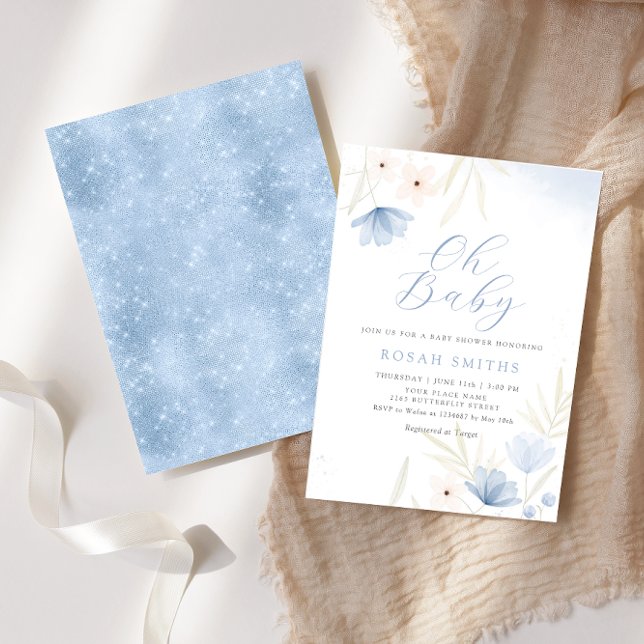 Boho Wildflower Watercolor Floral Girl Baby Shower Invitation (Creator Uploaded)