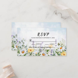 Boho Wildflower Watercolor Personalise Wedding Place Card
