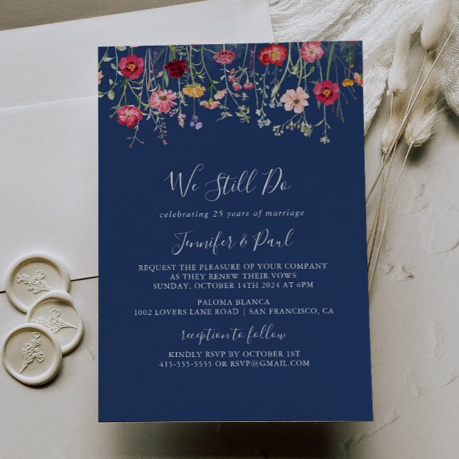 Boho Wildflower We Still Do Vow Renewal Invitation (Creator Uploaded)