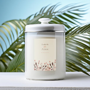 Boho Wildflower Wedding Candle Label
