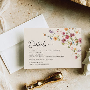 Boho Wildflower Wedding Details Enclosure Card