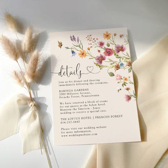 Boho Wildflower Wedding Details Enclosure Card (Creator Uploaded)