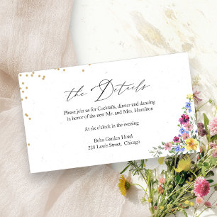 Boho Wildflower Wedding Details Enclosure Card