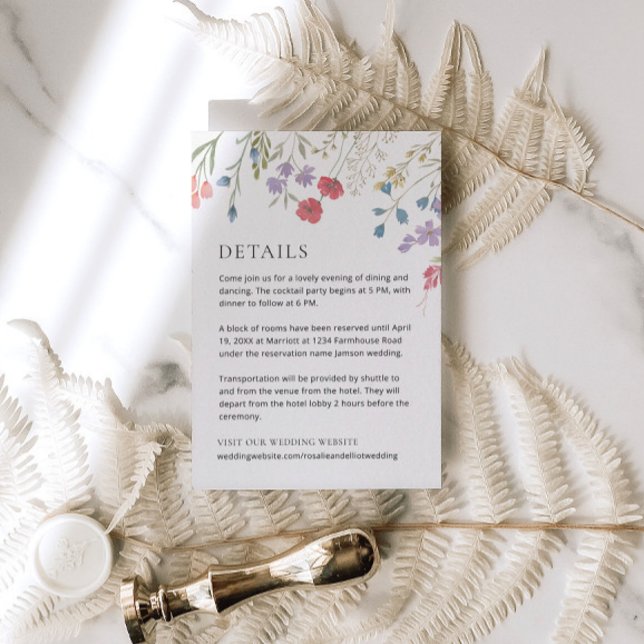 Boho Wildflower Wedding Details Enclosure Card (Creator Uploaded)