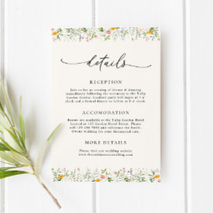 Boho Wildflower Wedding Details Enclosure Card
