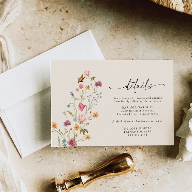 Boho Wildflower Wedding Enclosure Card (Creator Uploaded)