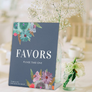 Boho Wildflower Wedding Favours Please Take One Pedestal Sign