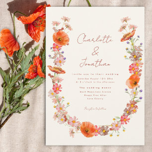 Boho Wildflower Wedding Invitation