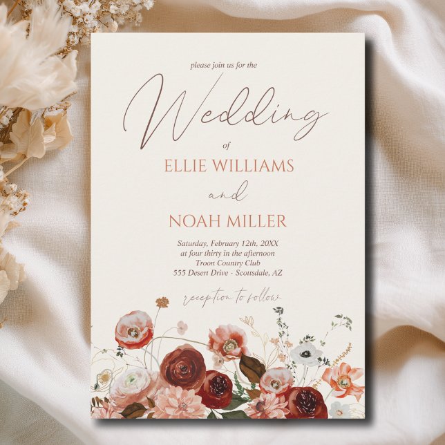 Boho Wildflower Wedding Invitation (Creator Uploaded)