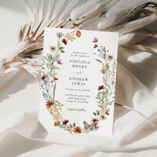 Boho Wildflower Wedding Invitation