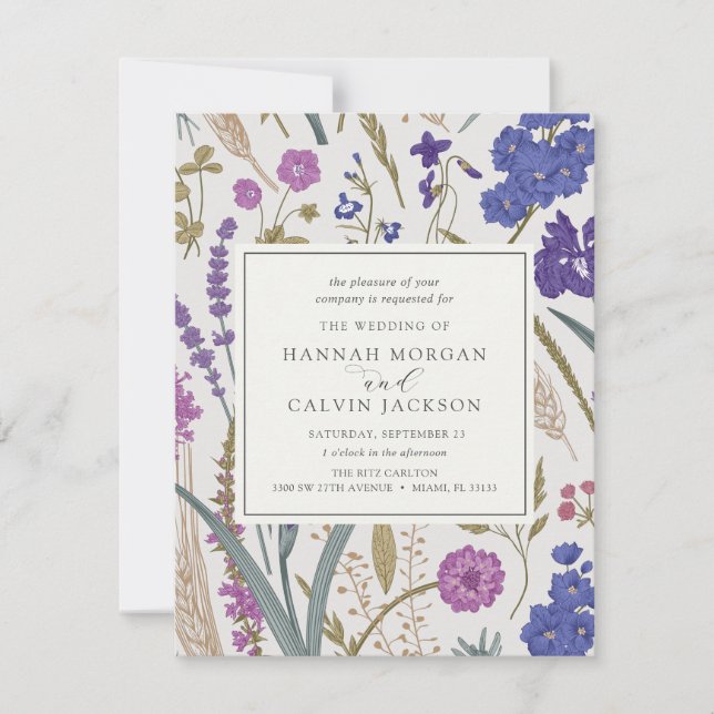 Boho Wildflower Wedding Invitation (Front)