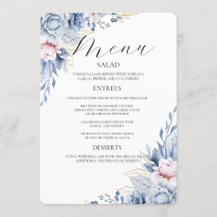 Boho Wildflower Wedding Menu Invitation