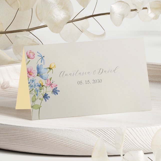 Boho Wildflower Wedding  Place Card (Creator Uploaded)
