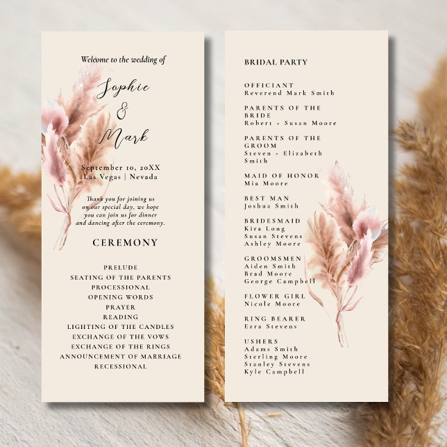 Boho Wildflower Wedding Program  Programme (Creator Uploaded)