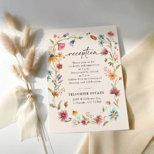 Boho Wildflower Wedding Reception Enclosure Card