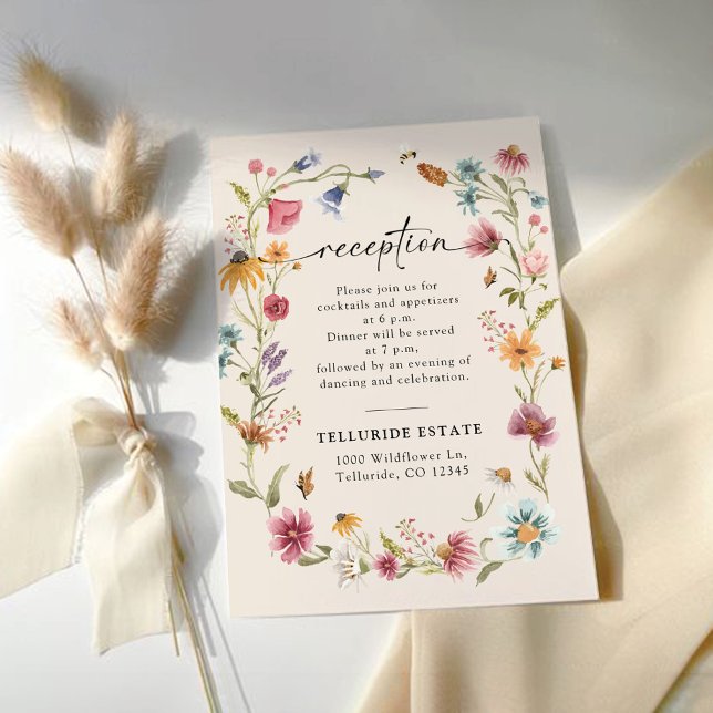 Boho Wildflower Wedding Reception Enclosure Card (Creator Uploaded)