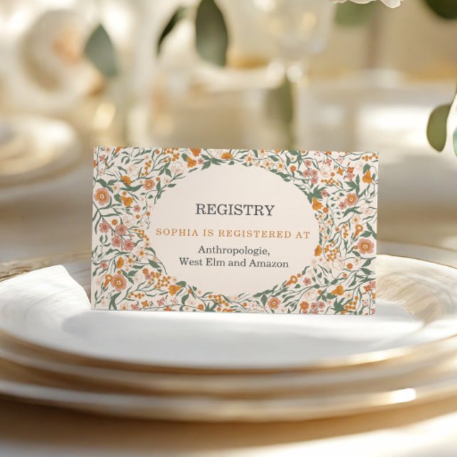 Boho Wildflower Wedding Registry Enclosure Card (Creator Uploaded)