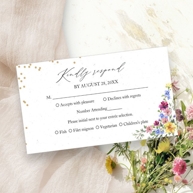 Boho Wildflower Wedding RSVP Card (Creator Uploaded)