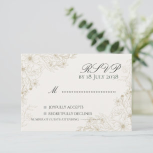 Boho Wildflower Wedding RSVP Card