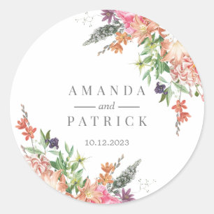 Boho Wildflower Wedding Stickers
