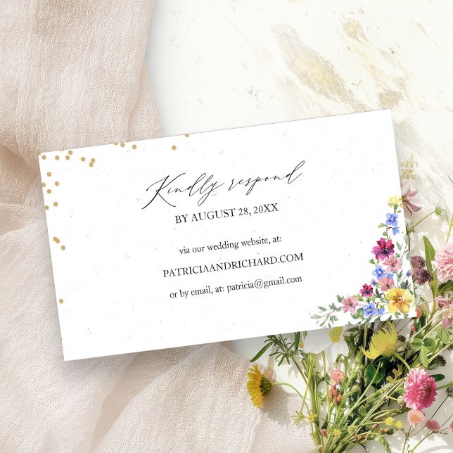 Boho Wildflower Wedding Website Online RSVP Card (Creator Uploaded)