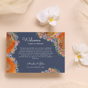 Boho Wildflower Wedding Welcome Gift Bag Basket Place Card