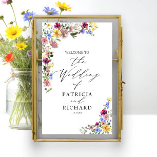 Boho Wildflower Wedding Welcome  Poster