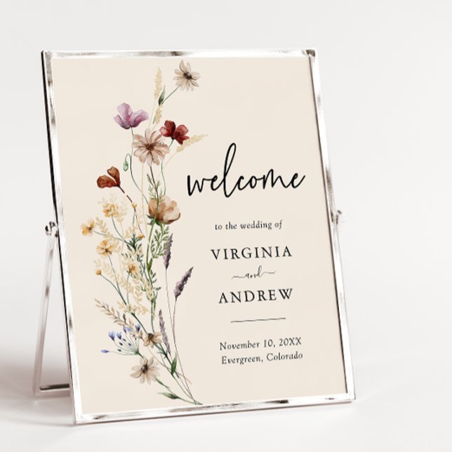 Boho Wildflower Welcome Wedding Poster (Boho Wildflower Welcome Wedding Poster
)