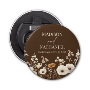 Boho Wildflower Wild Flower Floral Garden Wedding Bottle Opener