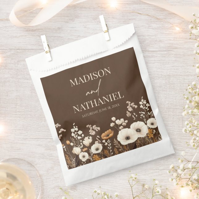 Boho Wildflower Wild Flower Floral Garden Wedding Favour Bags (Clipped)