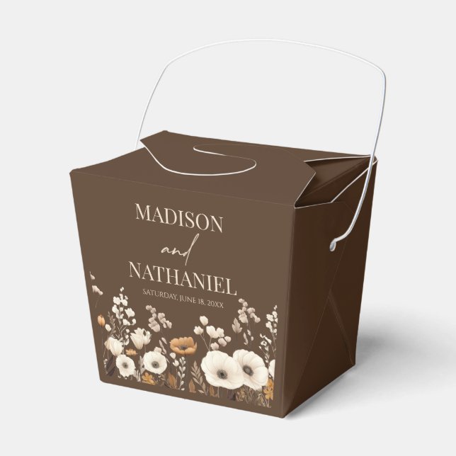 Boho Wildflower Wild Flower Floral Garden Wedding Favour Box (Front Side)