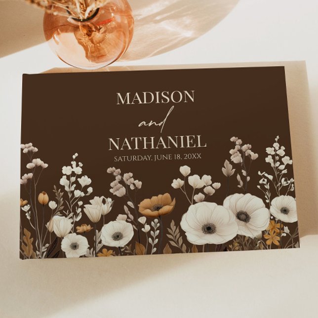Boho Wildflower Wild Flower Floral Garden Wedding Guest Book (Creator Uploaded)