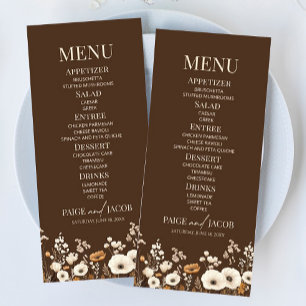 Boho Wildflower Wild Flower Floral Garden Wedding Menu