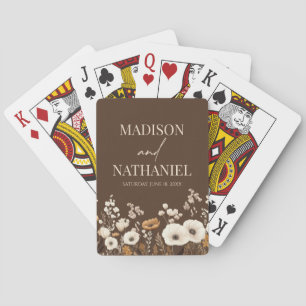 Boho Wildflower Wild Flower Floral Garden Wedding Playing Cards