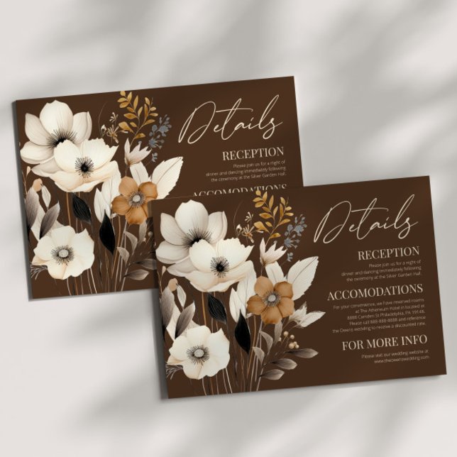 Boho Wildflower Wild Flower Floral Wedding Details Enclosure Card (Creator Uploaded)