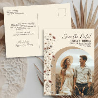 Boho Wildflowers Arch Photo Wedding Save the Date