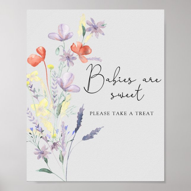 Boho Wildflowers - Babies are sweet Poster (Front)