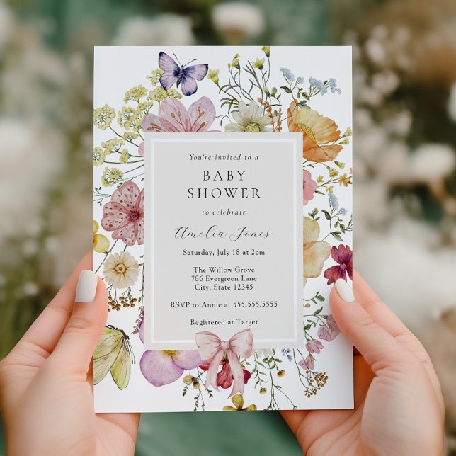 Boho Wildflowers Baby Shower Invitation (Creator Uploaded)