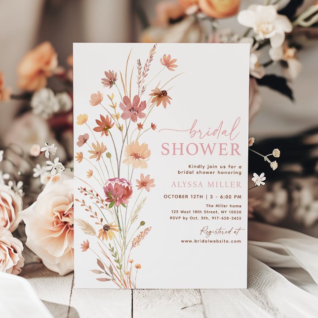Boho Wildflowers Bridal Shower Invitation (Creator Uploaded)