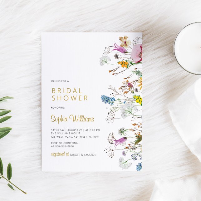 Boho Wildflowers Bridal Shower Invitation (Creator Uploaded)