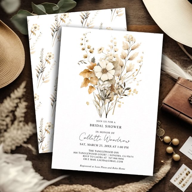 Boho Wildflowers Bridal Shower Invitation (Creator Uploaded)